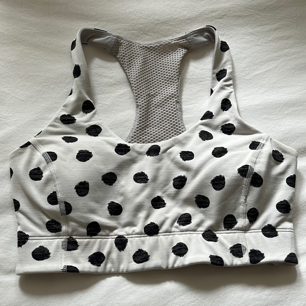 Outdoor Voices White Polka Doing Things Bra